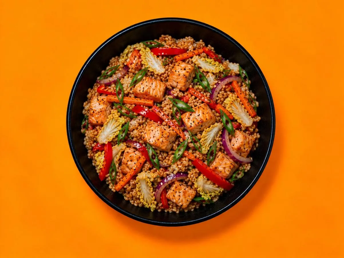 Тяхан с лососем